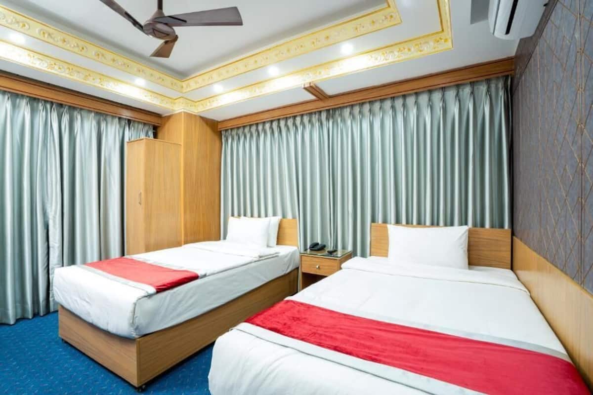 In-room safe, desk, laptop workspace, soundproofing