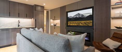TV, fireplace, stereo, offices
