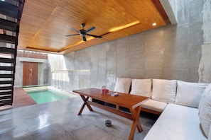 Vil·la, 2 dormitoris, piscina privada | Sala d'estar