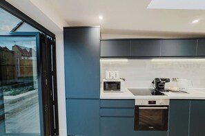 Fridge, microwave, oven, toaster