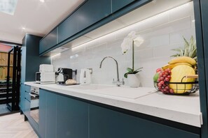 Fridge, microwave, oven, toaster