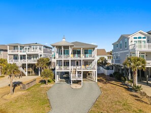 Exterior - Experience ocean views at Panama Breeze, a spacious 6-bedroom retreat in Oak Island. (Oak Island)