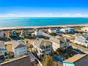 Exterior - Experience ocean views at Panama Breeze, a spacious 6-bedroom retreat in Oak Island. (Oak Island)