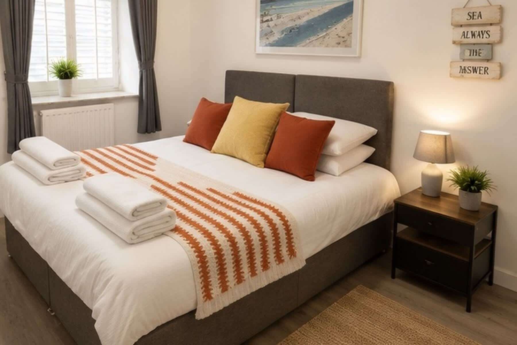 2 bedrooms, iron/ironing board, travel cot, WiFi