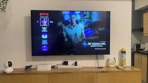 A television mounted on a wall displaying a Netflix interface with a profile named "Lila" and a series titled "The Trauma Code: Heroes on Call" coming January 24. - Studio Unit Condo near Ayala Center Cebu w/Netflix & Fast Wifi
(Ohana Suites#1) (Cebu City)