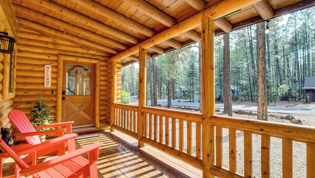 Unclassified image, 1 of 30, button - Near Fishing & Hiking: Pinetop Log Cabin w/ Deck! (Pinetop)
