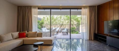 Appartement, balcon, vue jardin | Coin séjour