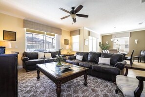 House, 6 Bedrooms | Living area - Family Pool Home Near Disney!! Modern Decor, Bbq ,resort W/ Tons Of Amenities! 6 Bedroom Home (Kissimmee)