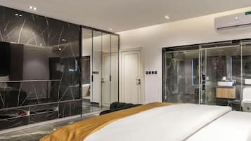 Economy Apartment, Balcony, City View | Desk, laptop workspace, blackout curtains, soundproofing