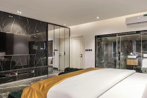 Economy Apartment, Balcony, City View | Desk, laptop workspace, blackout drapes, soundproofing
