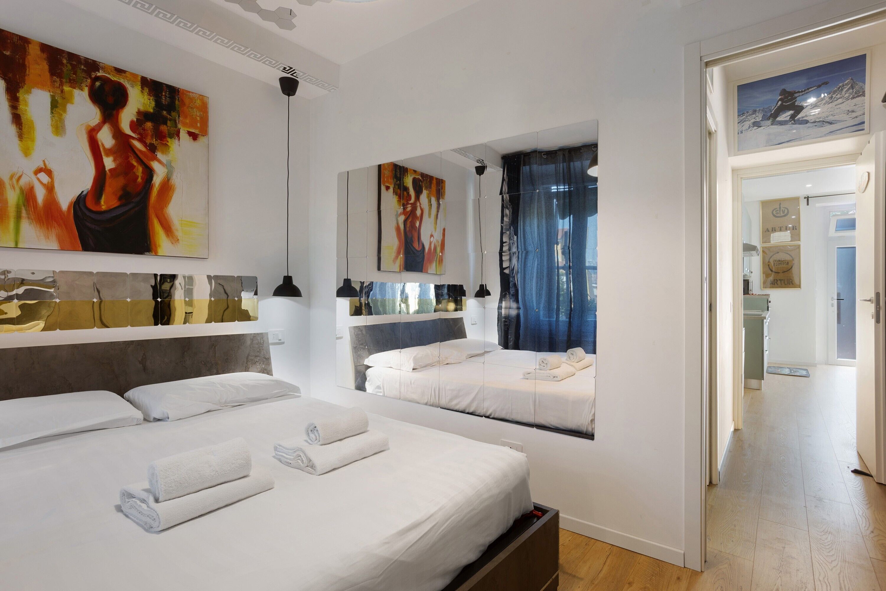 1 غرفة نوم ومكواة/لوح كي وواي فاي وملاءات أسرّة