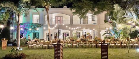 Outdoor banquet area