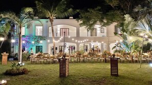 Outdoor banquet area