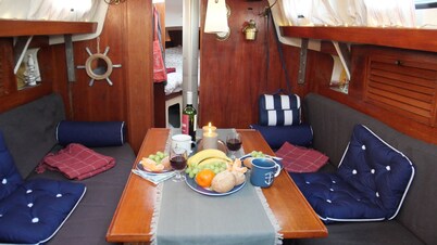 You will always remember your night on this romantic 51 y.o. sailboat S/Y Dione.