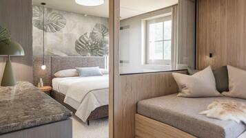 Apartment bis 4 Personen mit Sauna | Peti besi dalam bilik, katil bayi/kot (surcaj), Wi-fi percuma