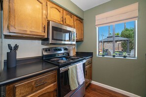 Microwave, oven, stovetop, dishwasher