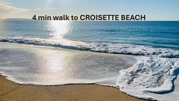A beach with waves and a clear sky. - CHARMING STUDIO HYPERCENTRE A0B211 (Cannes)