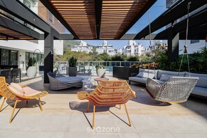 Basic Apartment | Terrace/patio - Stay in a Building With a Pool, Gym, and Leisure - SSL (Florianópolis)