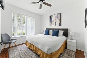 4 bedrooms, in-room safe, desk, iron/ironing board - Carpet-Free 4BR w/ Pool, 2 Master Bds, Near Disney (Kissimmee)