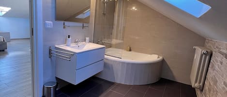 Assecador de cabells, bidet, tovalloles i sabó