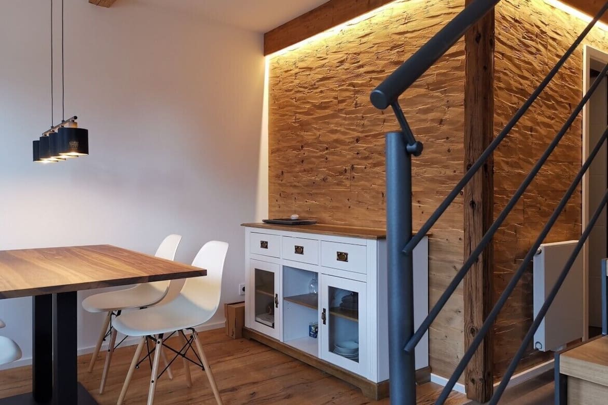 Nhà Duplex, 1 phòng ngủ, không hút thuốc, ban công | Khu vực ăn uống tại phòng