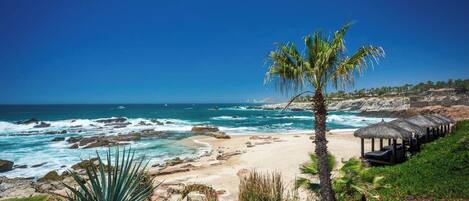 Sun-loungers, beach towels