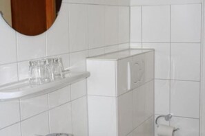 Hair dryer, towels, toilet paper