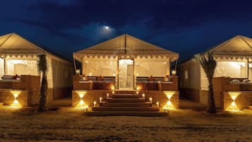 Premium Tent, 1 Bedroom, Pool View | Laptop workspace, soundproofing, iron/ironing board
