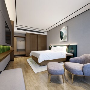 Phòng Suite Superior, 1 giường cỡ king | Khu phòng khách | TV LED 55-inch có truyền hình cáp 