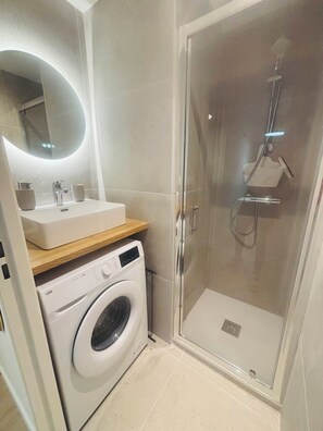 Shower, hair dryer