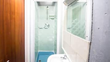 Shower, towels, soap, shampoo