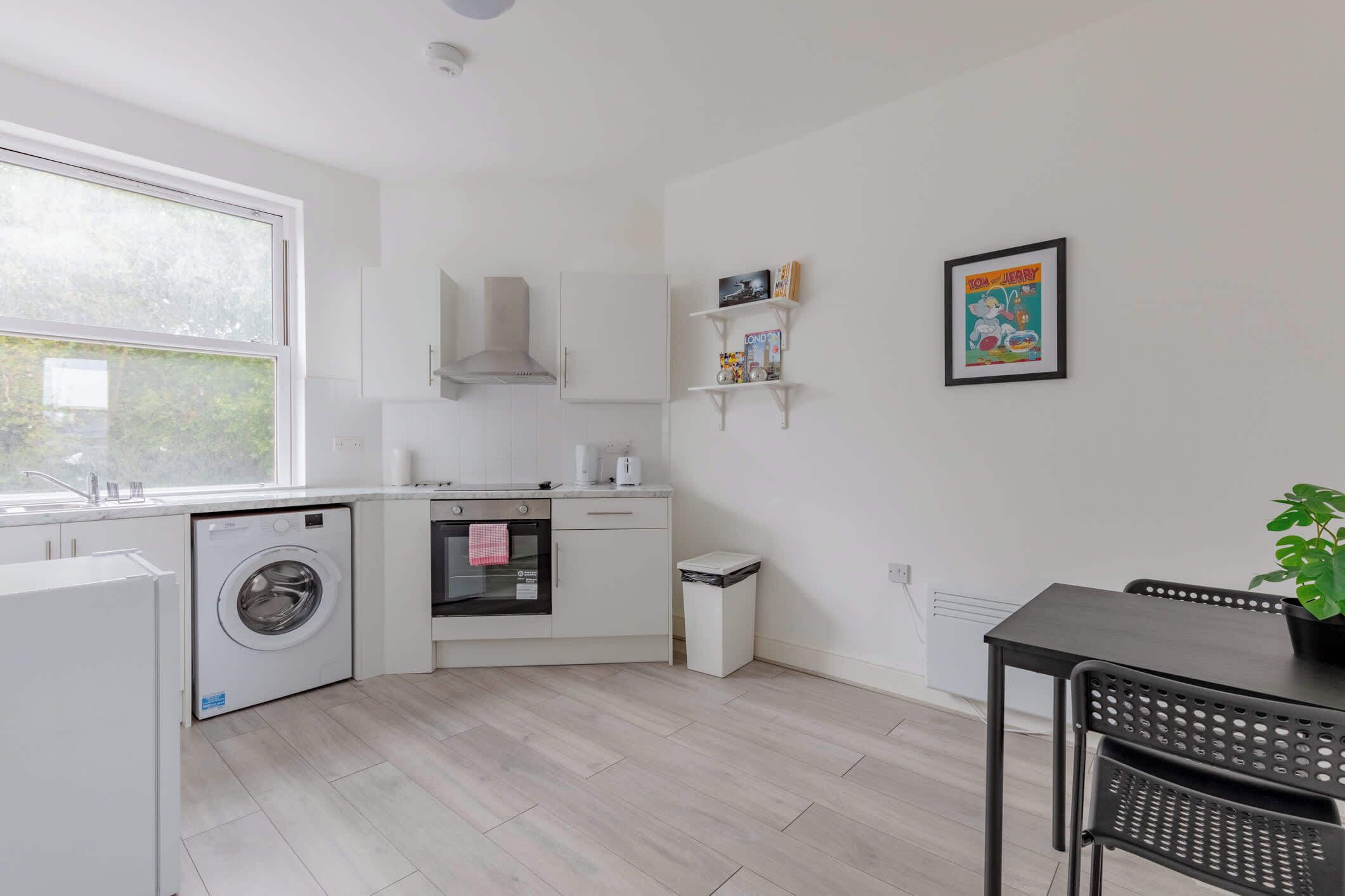 Fridge, oven, stovetop, toaster