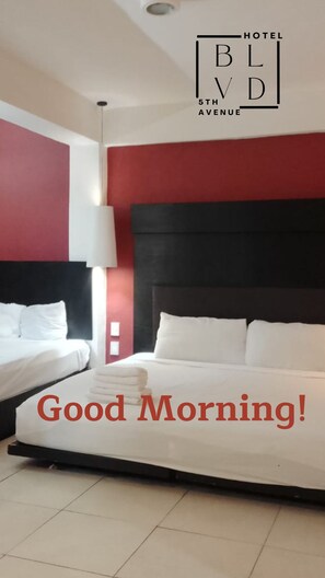 Family Quadruple Room, City View | Individually decorated, free WiFi, bed sheets - 5th Avenue Room By BLVD (Playa del Carmen)