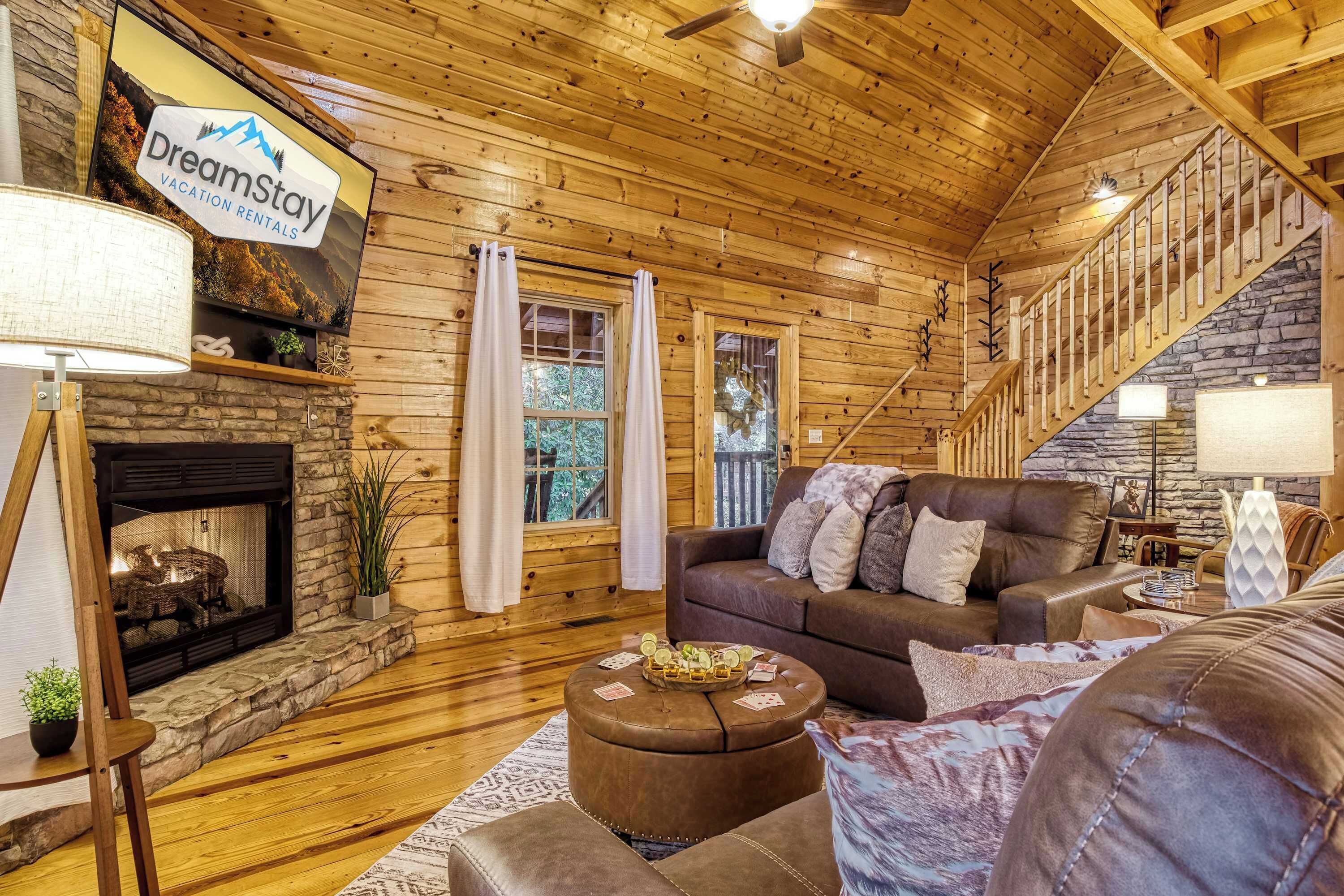 Smart TV, fireplace, video games, stereo