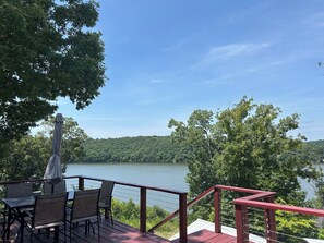 Outdoor dining - Home in Lake of the Ozarks! Family friendly on MM74! Private Dock! (Edwards)