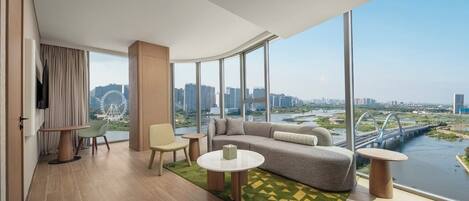 Suite, 1 habitación, vista al océano | Área de sala de estar