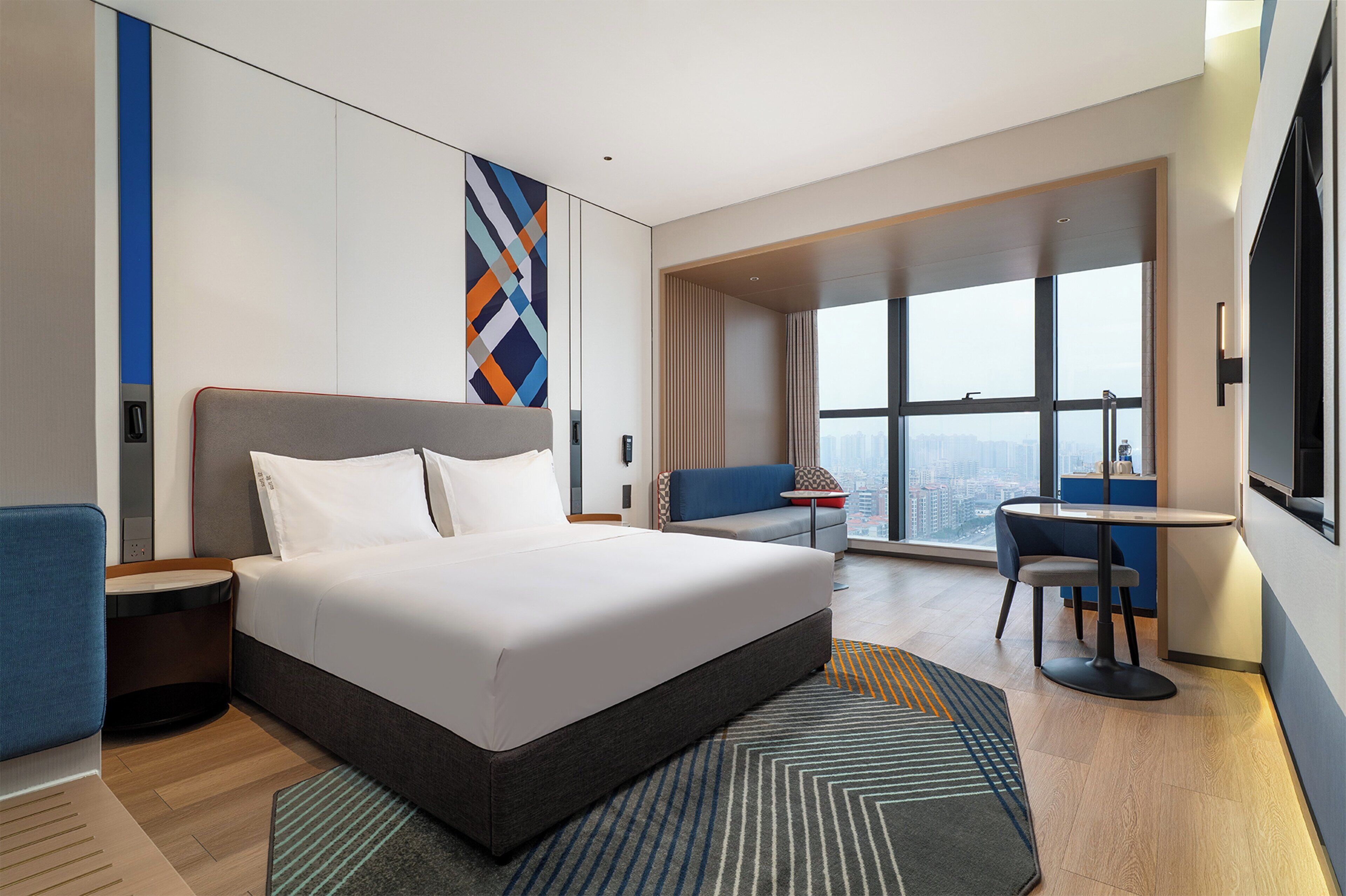 Premium bedding, down duvets, desk, laptop workspace