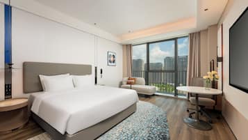 1 King Standard | Down comforters, desk, laptop workspace, blackout drapes