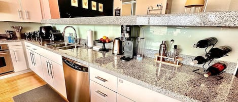 Microwave, oven, stovetop, dishwasher