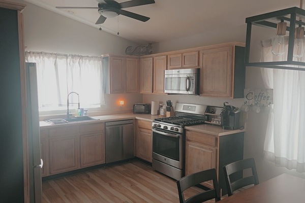 Microwave, oven, stovetop, dishwasher