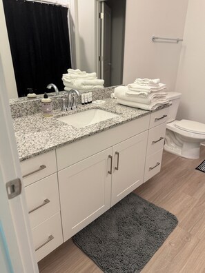 Towels, soap, toilet paper