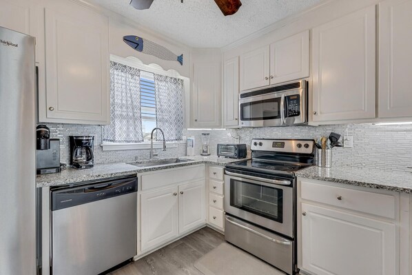 Microwave, oven, stovetop, dishwasher