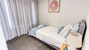 Desk, free WiFi, bed sheets