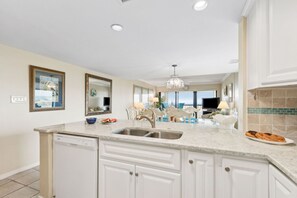 Fridge, microwave, oven, stovetop - Amelia Surf & Racquet Club Condo | Oceanfront | 2nd Floor | Pools | Tennis Courts | Sleeps 8 (Fernandina Beach)