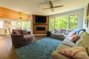 Smart TV, fireplace