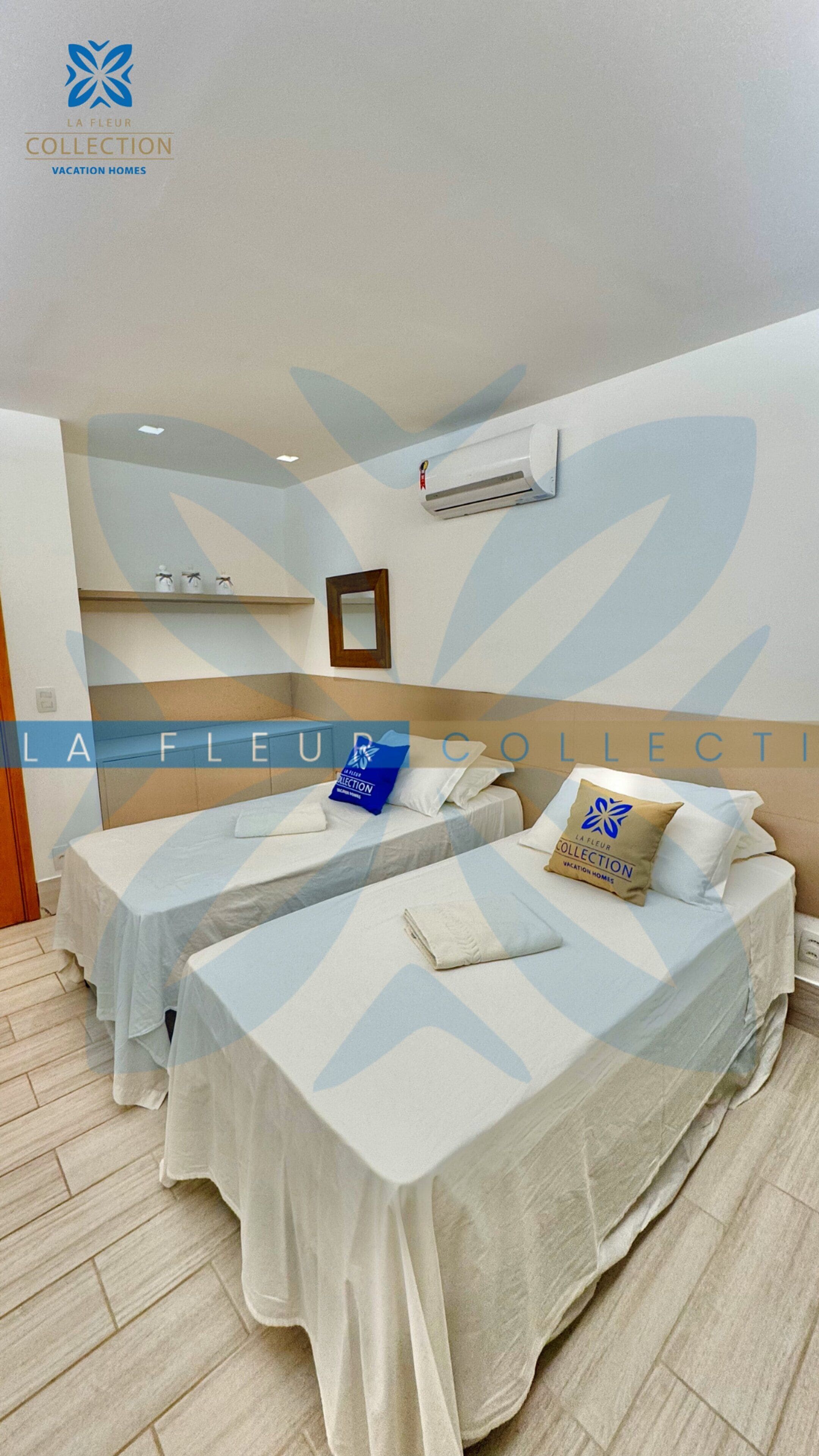 Deluxe Apartment, Multiple Beds, Private Pool, Sea View | Desk, laptop workspace, blackout drapes, soundproofing