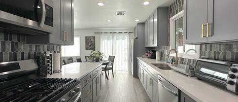 Microwave, oven, stovetop, dishwasher