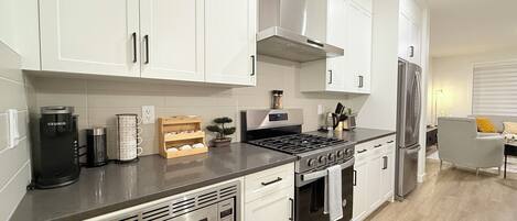 Microwave, oven, stovetop, dishwasher