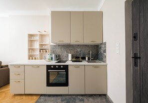 Fridge, oven, stovetop, dishwasher
