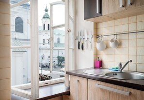 Fridge, oven, stovetop, dishwasher